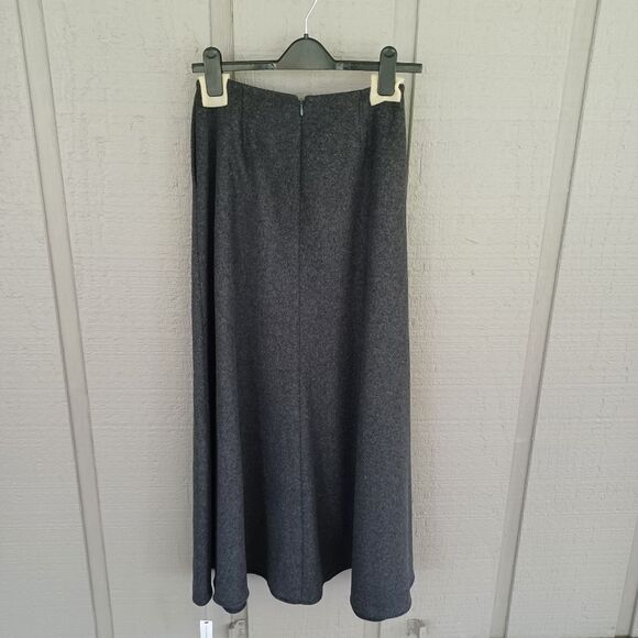 Reformation Lucy Maxi Skirt Size 2 Dark Academia Women Pockets In Charcoal Wool - Picture 4 of 12